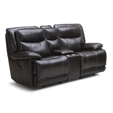 Casual Power Reclining Loveseat with Drink Storage Console